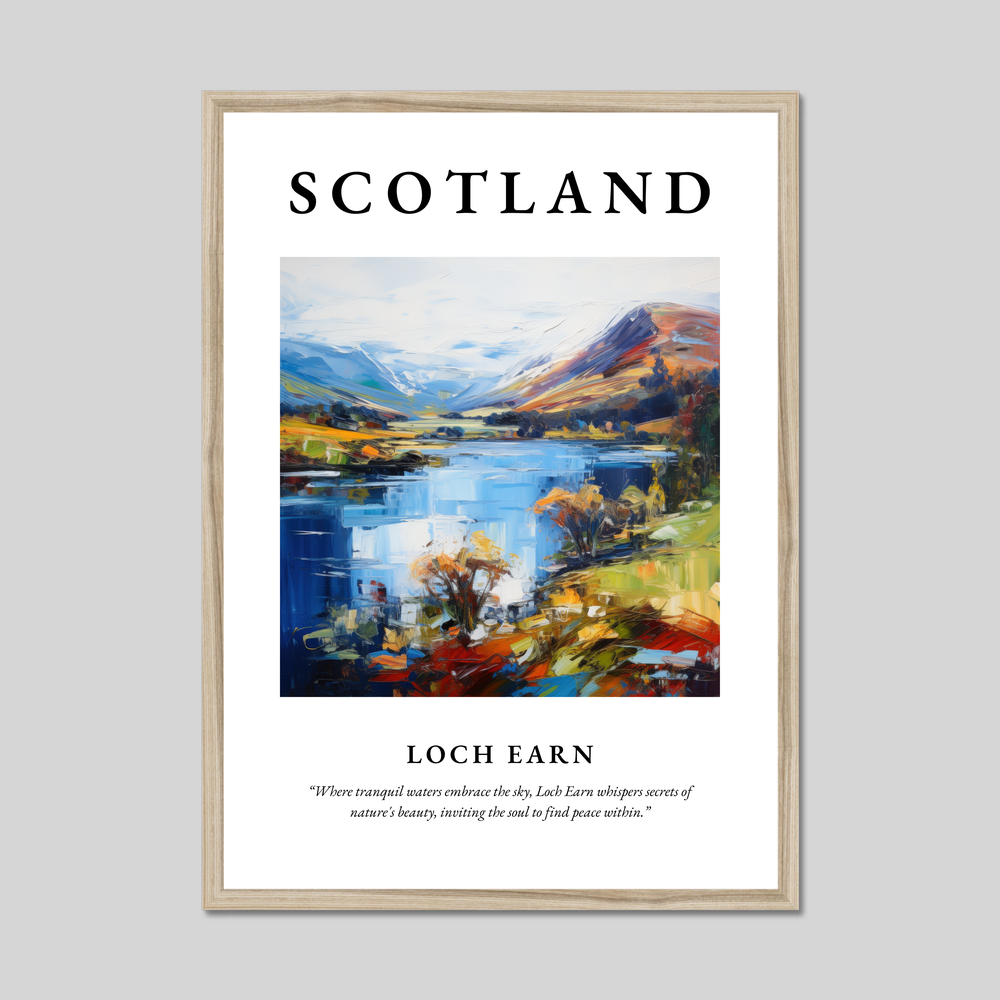 Poster in a natural frame with the word Scotland