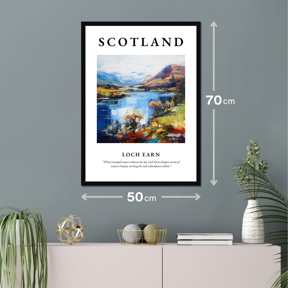 Poster of Loch Earn hanging on a wall