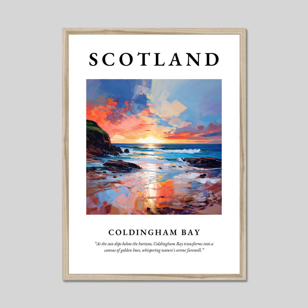 Poster in a natural frame with the word Scotland