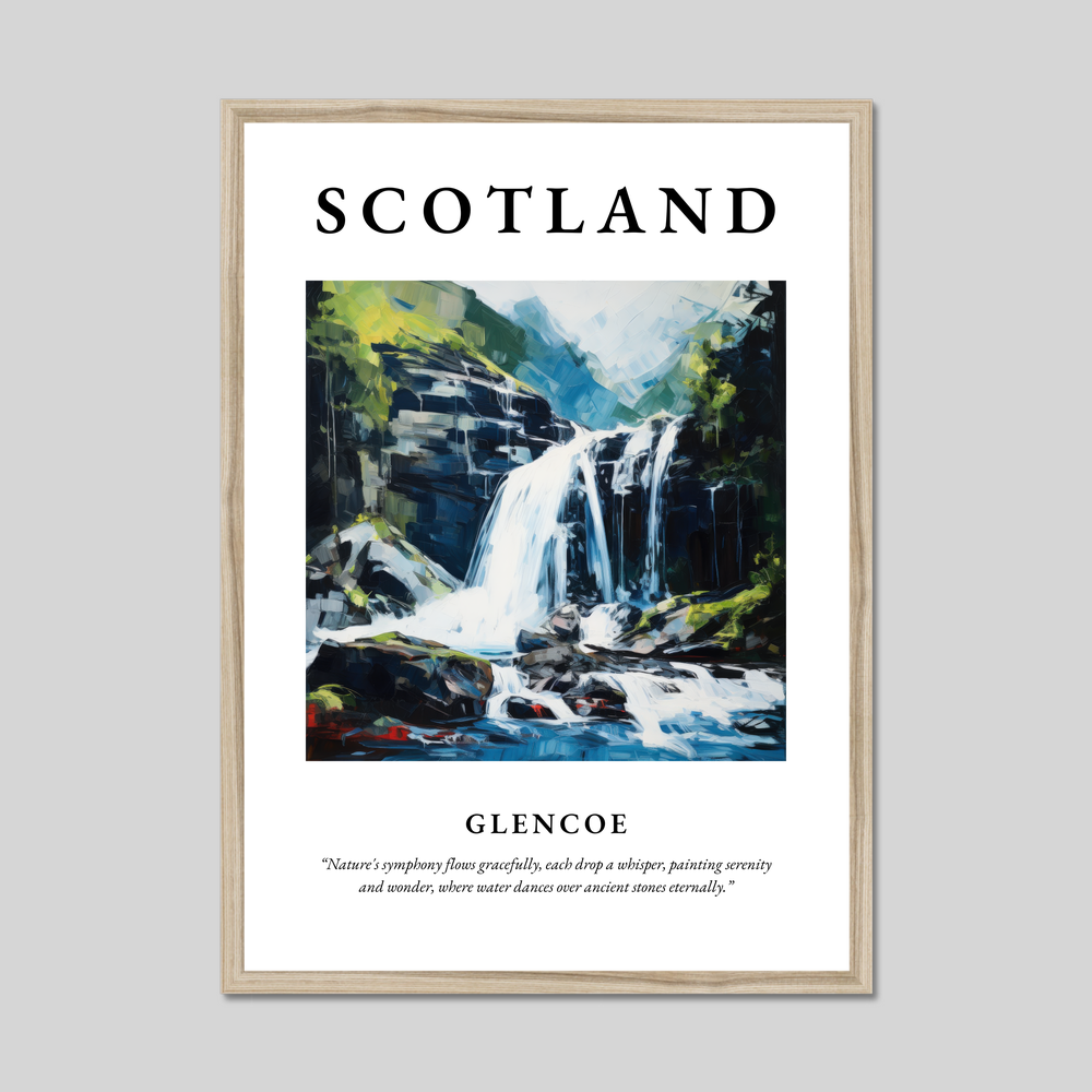 Poster in a natural frame with the word Scotland