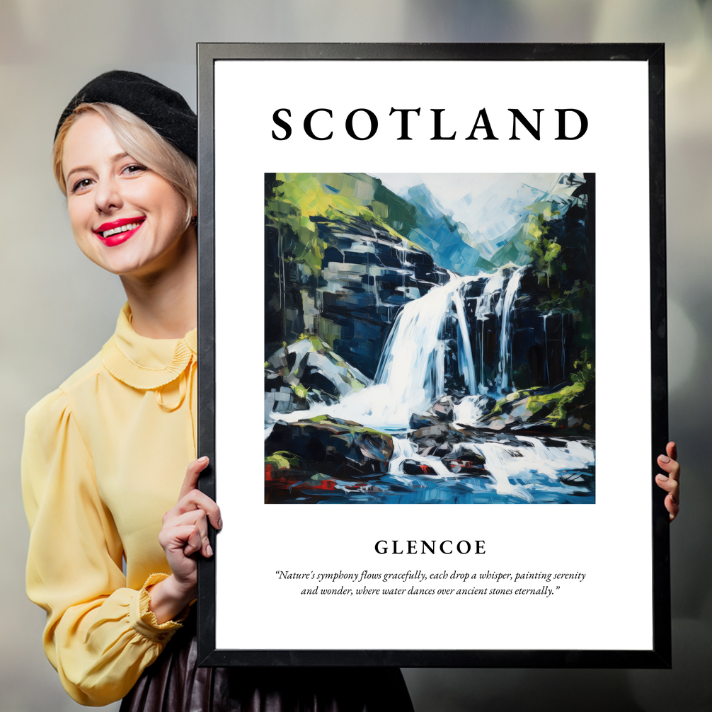 Person holding a poster of Glencoe