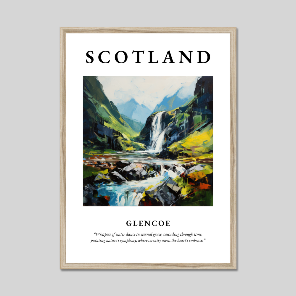 Poster in a natural frame with the word Scotland