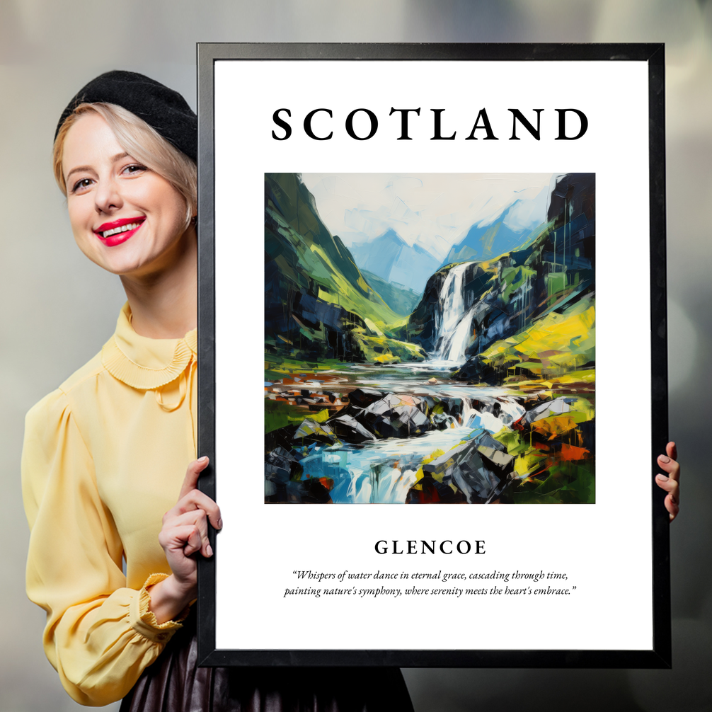 Person holding a poster of Glencoe