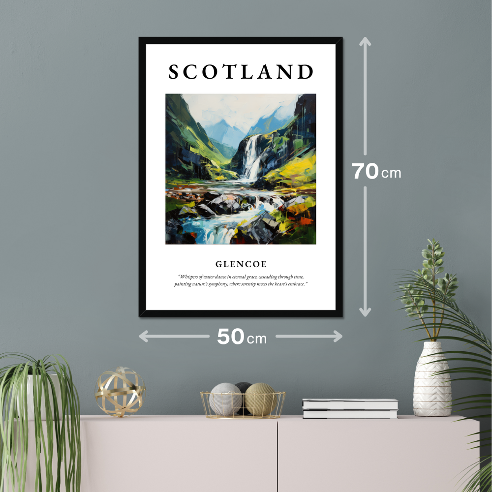 Poster of Glencoe hanging on a wall