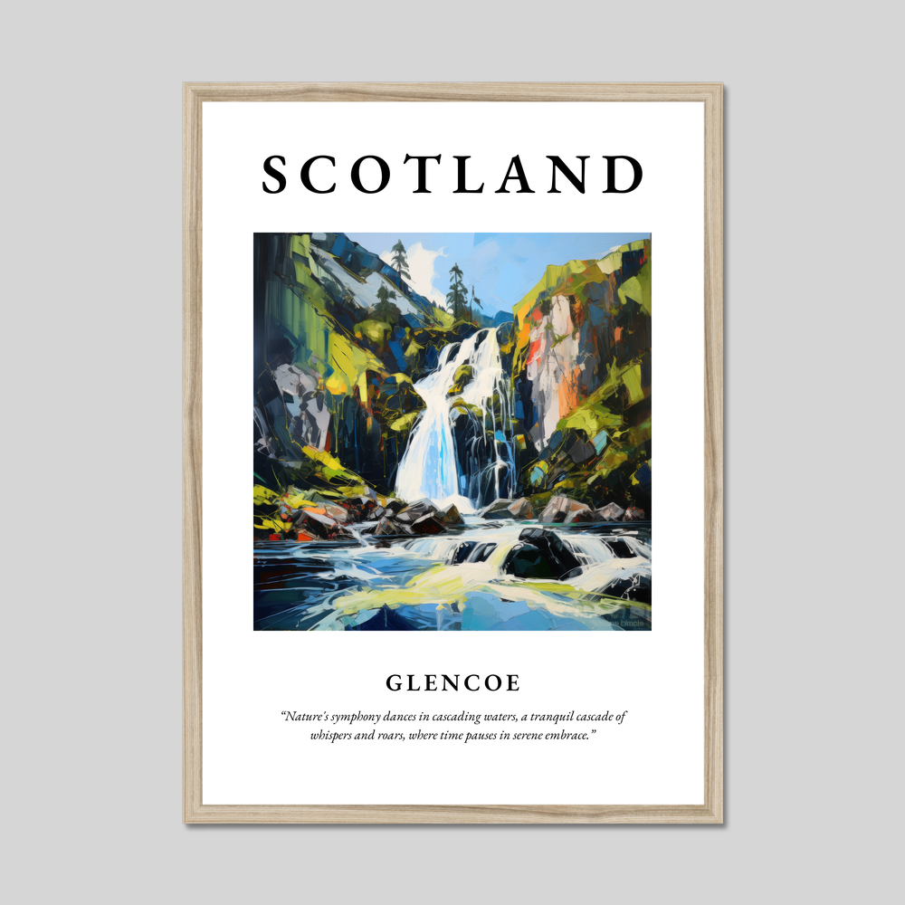 Poster in a natural frame with the word Scotland