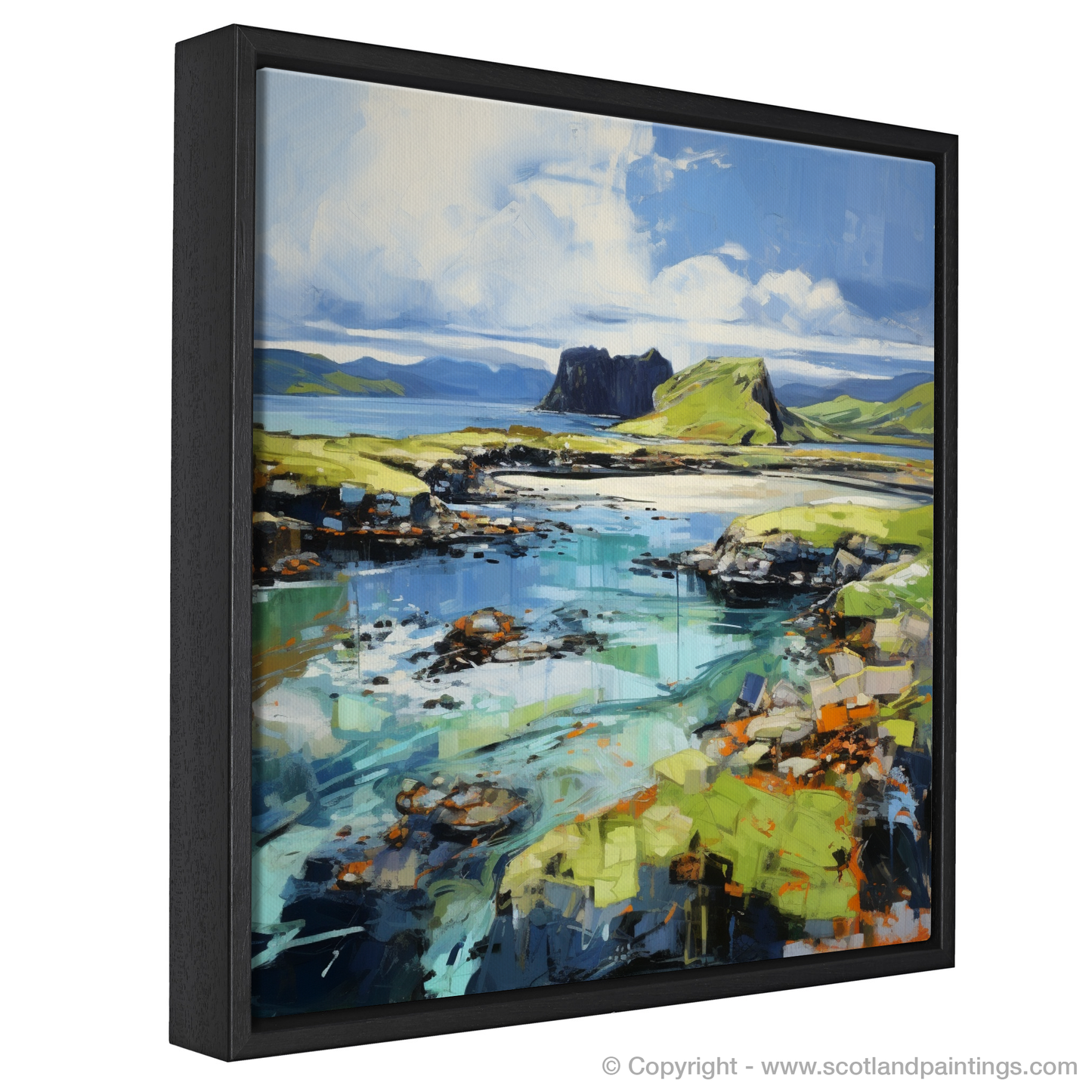 Painting and Art Print of Isle of Canna, Inner Hebrides entitled "Canna's Wild Serenity: An Expressionist Ode".