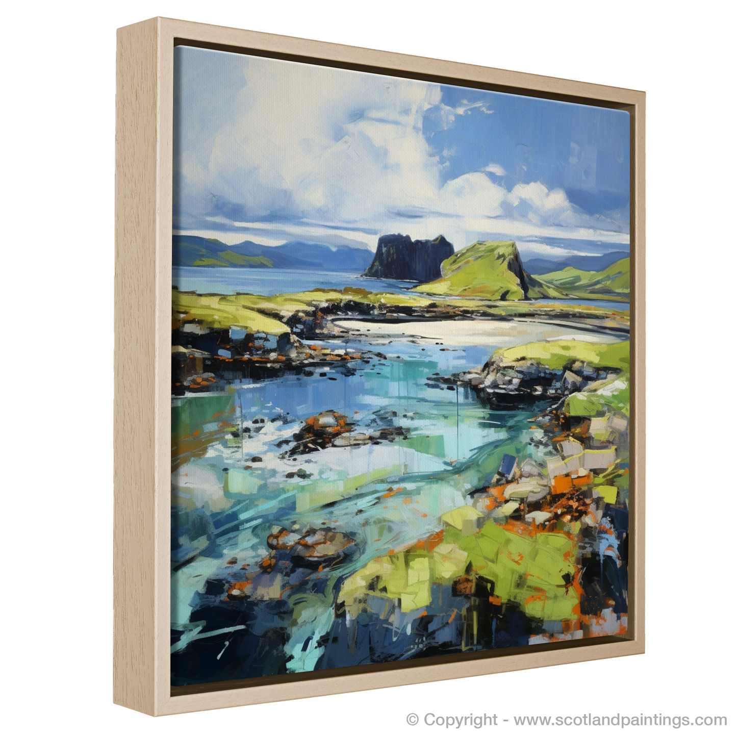 Painting and Art Print of Isle of Canna, Inner Hebrides entitled "Canna's Wild Serenity: An Expressionist Ode".