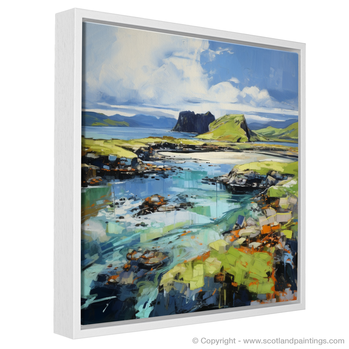 Painting and Art Print of Isle of Canna, Inner Hebrides entitled "Canna's Wild Serenity: An Expressionist Ode".