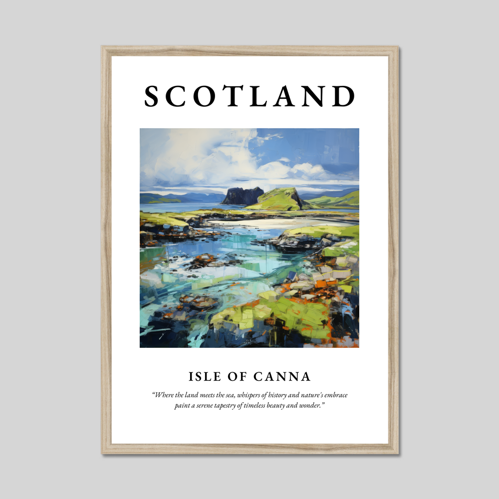 Poster in a natural frame with the word Scotland