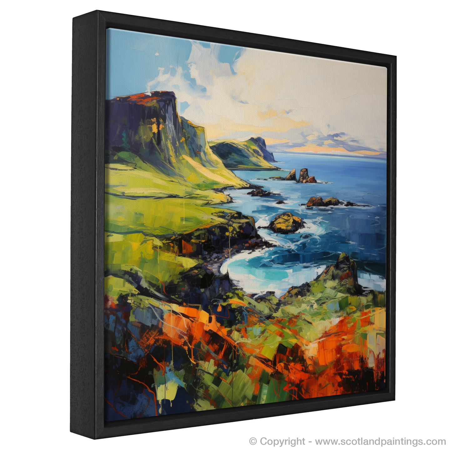 Painting and Art Print of Isle of Canna, Inner Hebrides entitled "Isle of Canna: An Expressionist Ode to the Wild Highlands".