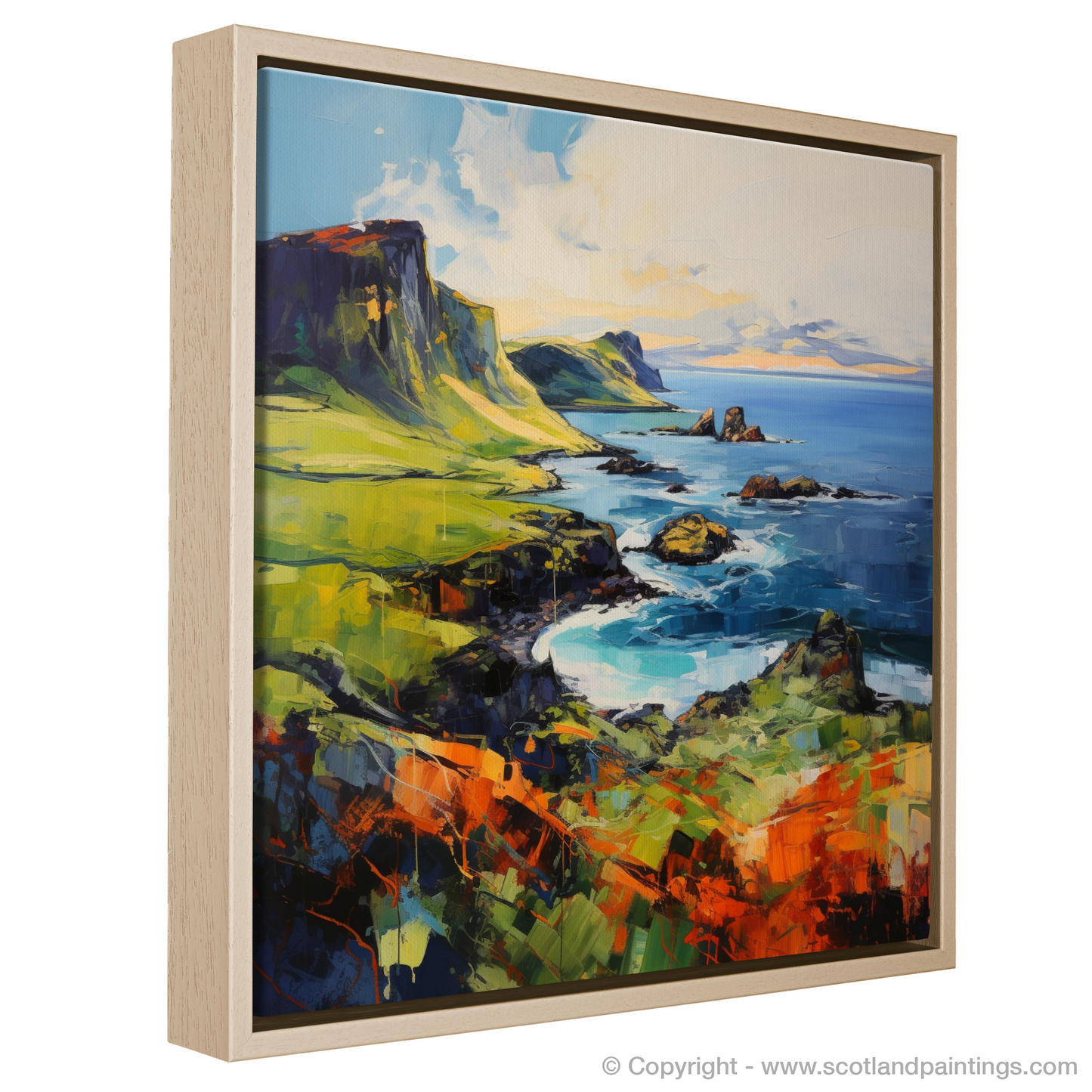 Painting and Art Print of Isle of Canna, Inner Hebrides entitled "Isle of Canna: An Expressionist Ode to the Wild Highlands".