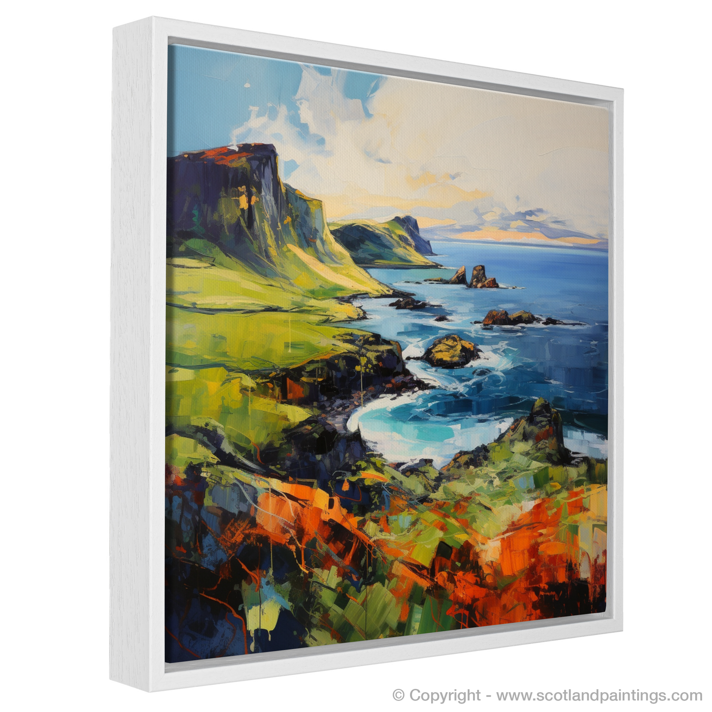 Painting and Art Print of Isle of Canna, Inner Hebrides entitled "Isle of Canna: An Expressionist Ode to the Wild Highlands".