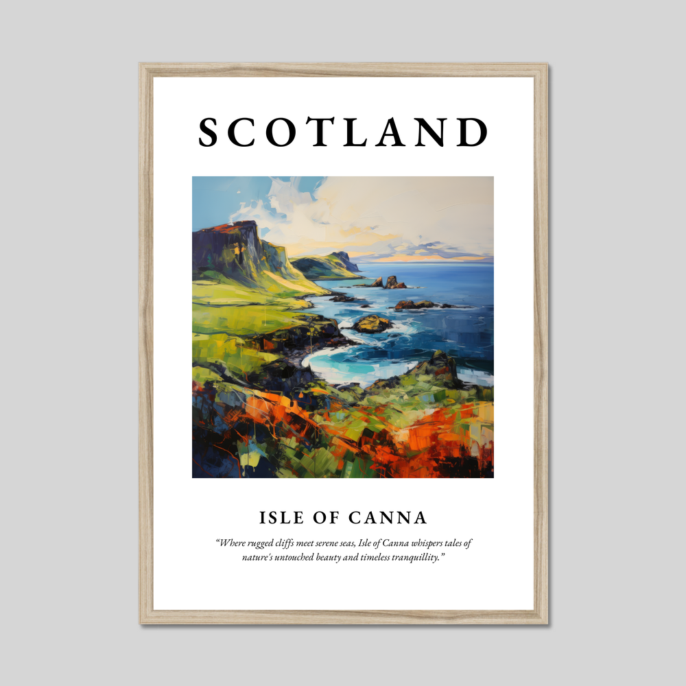 Poster in a natural frame with the word Scotland