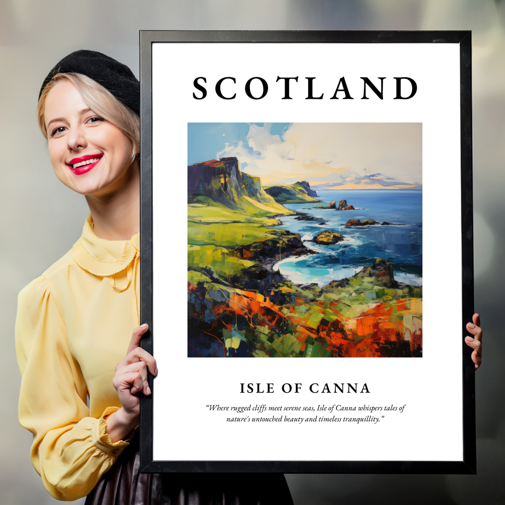 Person holding a poster of Isle of Canna