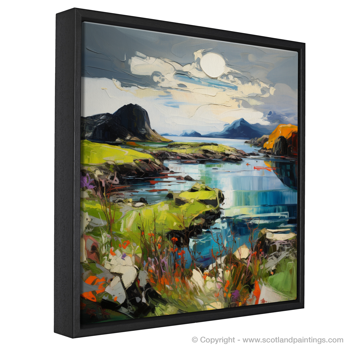 Painting and Art Print of Isle of Canna, Inner Hebrides. Isle of Canna Enchantment: An Expressionist Journey.