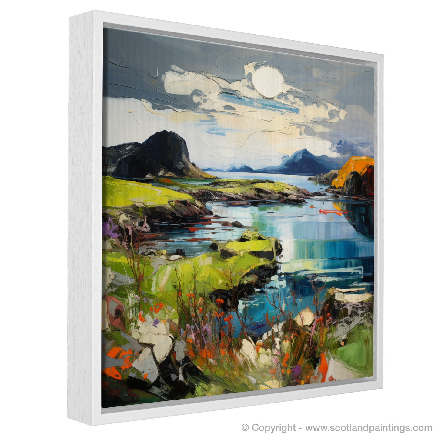 Painting and Art Print of Isle of Canna, Inner Hebrides. Isle of Canna Enchantment: An Expressionist Journey.