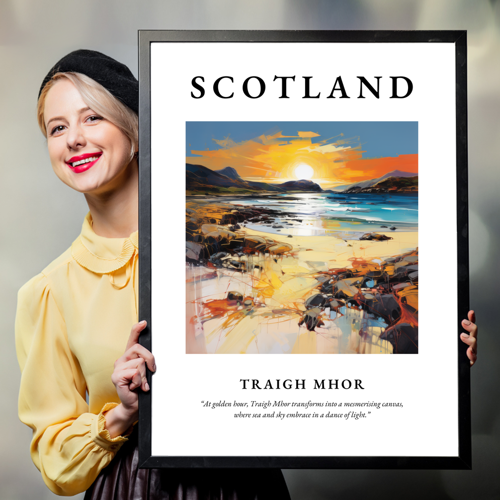 Person holding a poster of Traigh Mhor