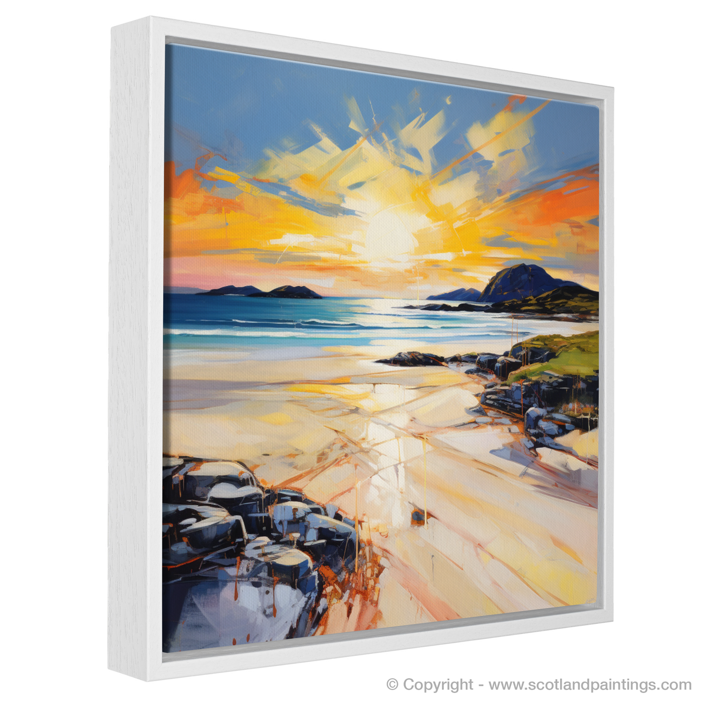 Painting and Art Print of Traigh Mhor at golden hour entitled "Golden Hour Majesty at Traigh Mhor".