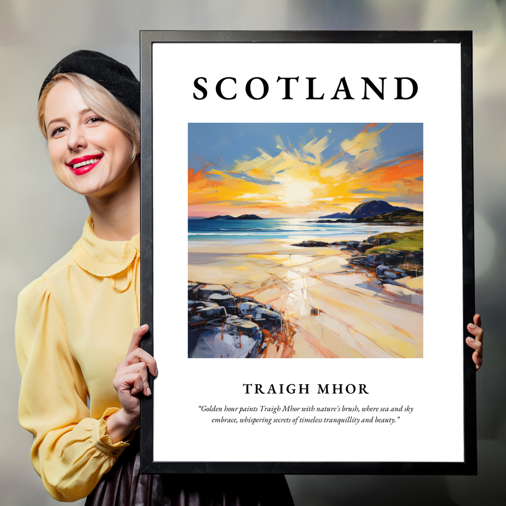 Person holding a poster of Traigh Mhor