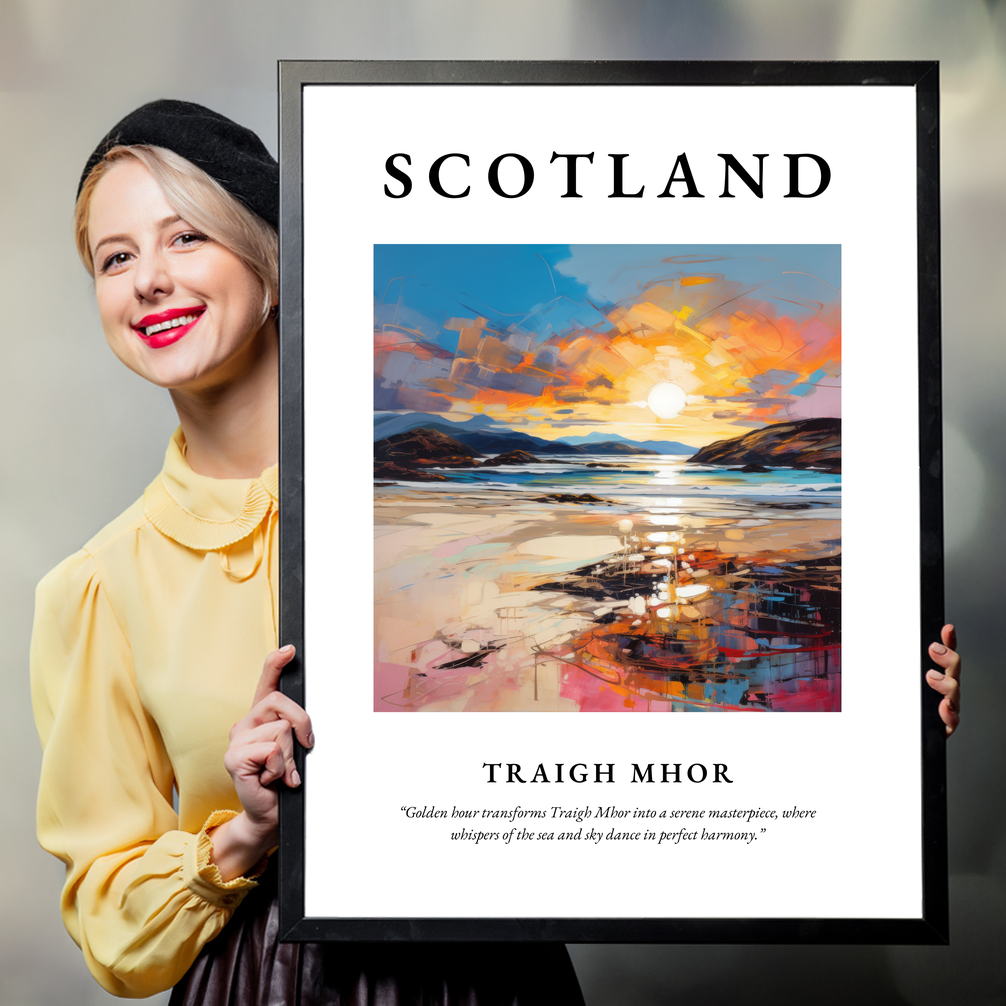 Person holding a poster of Traigh Mhor