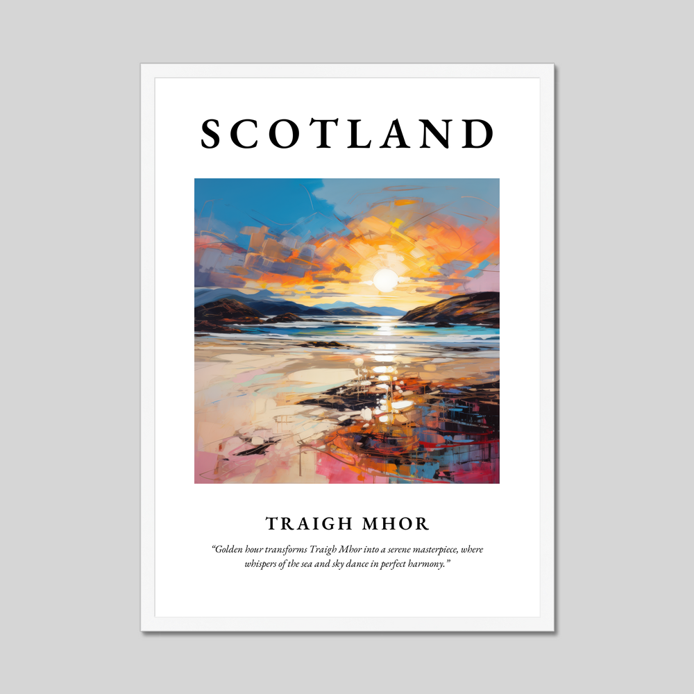 Poster in a white frame with the word Scotland