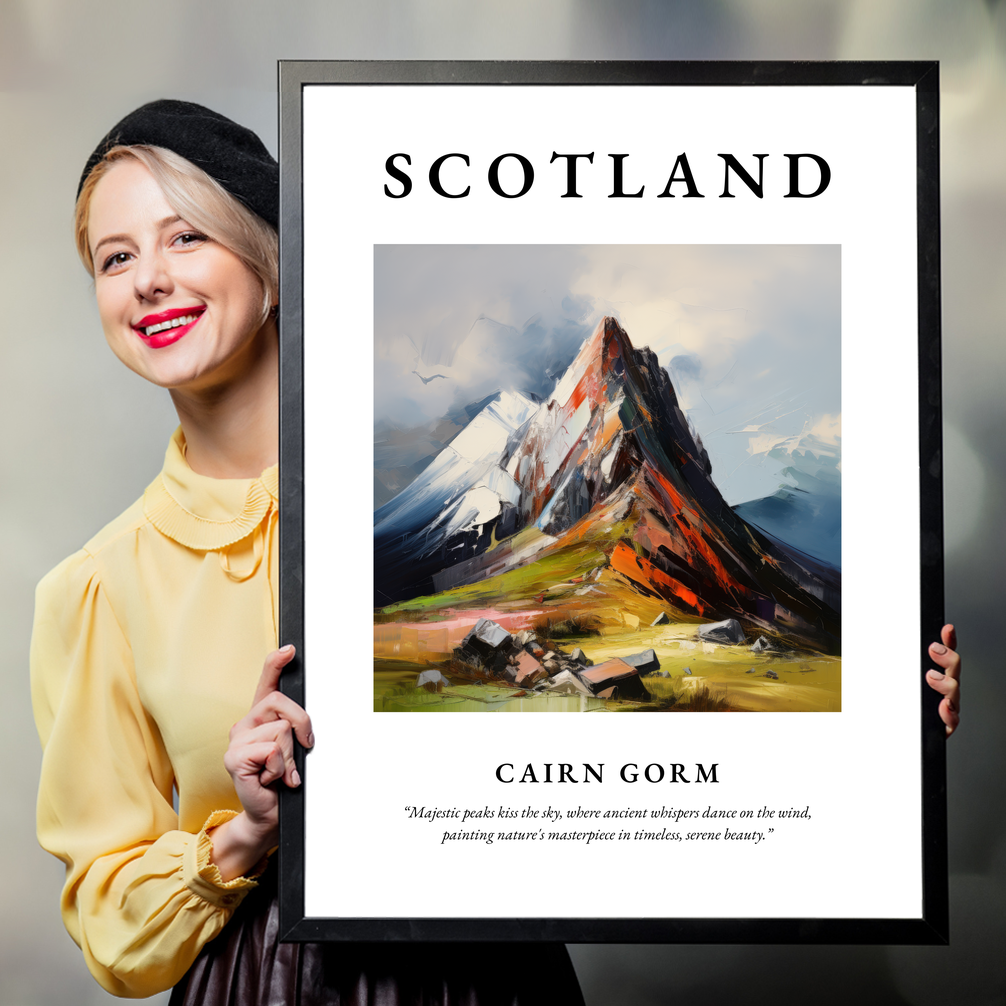 Person holding a poster of Cairn Gorm