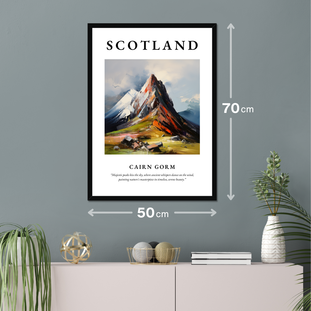 Poster of Cairn Gorm hanging on a wall