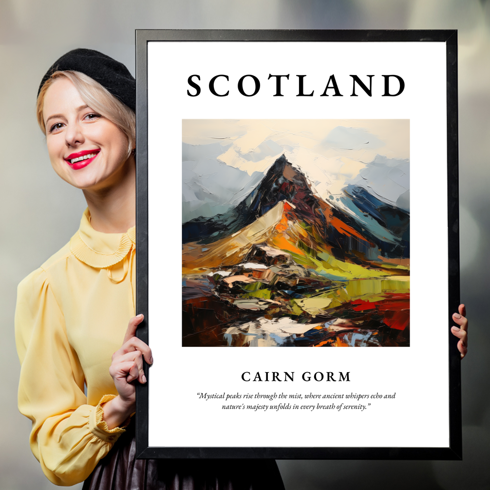 Person holding a poster of Cairn Gorm