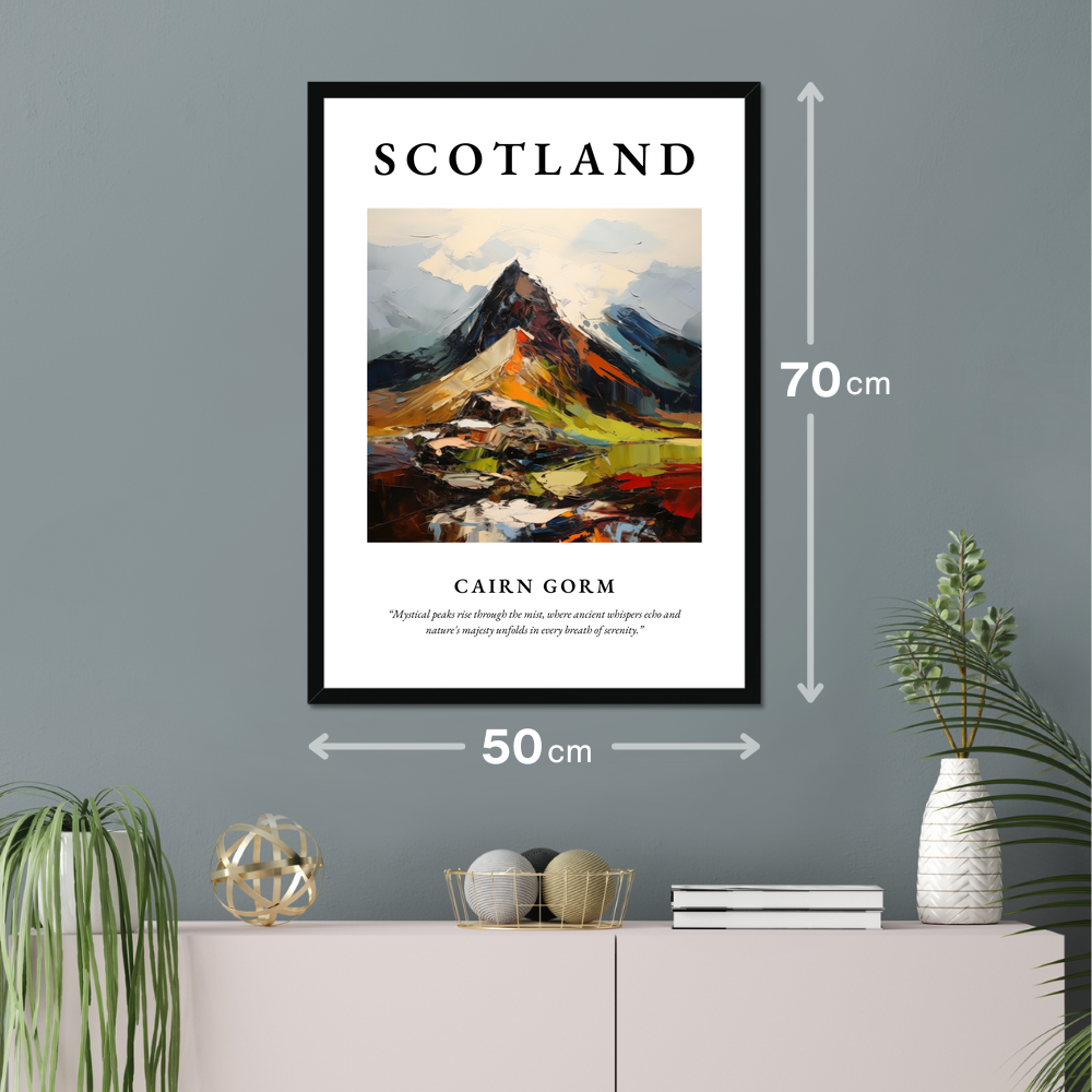 Poster of Cairn Gorm hanging on a wall