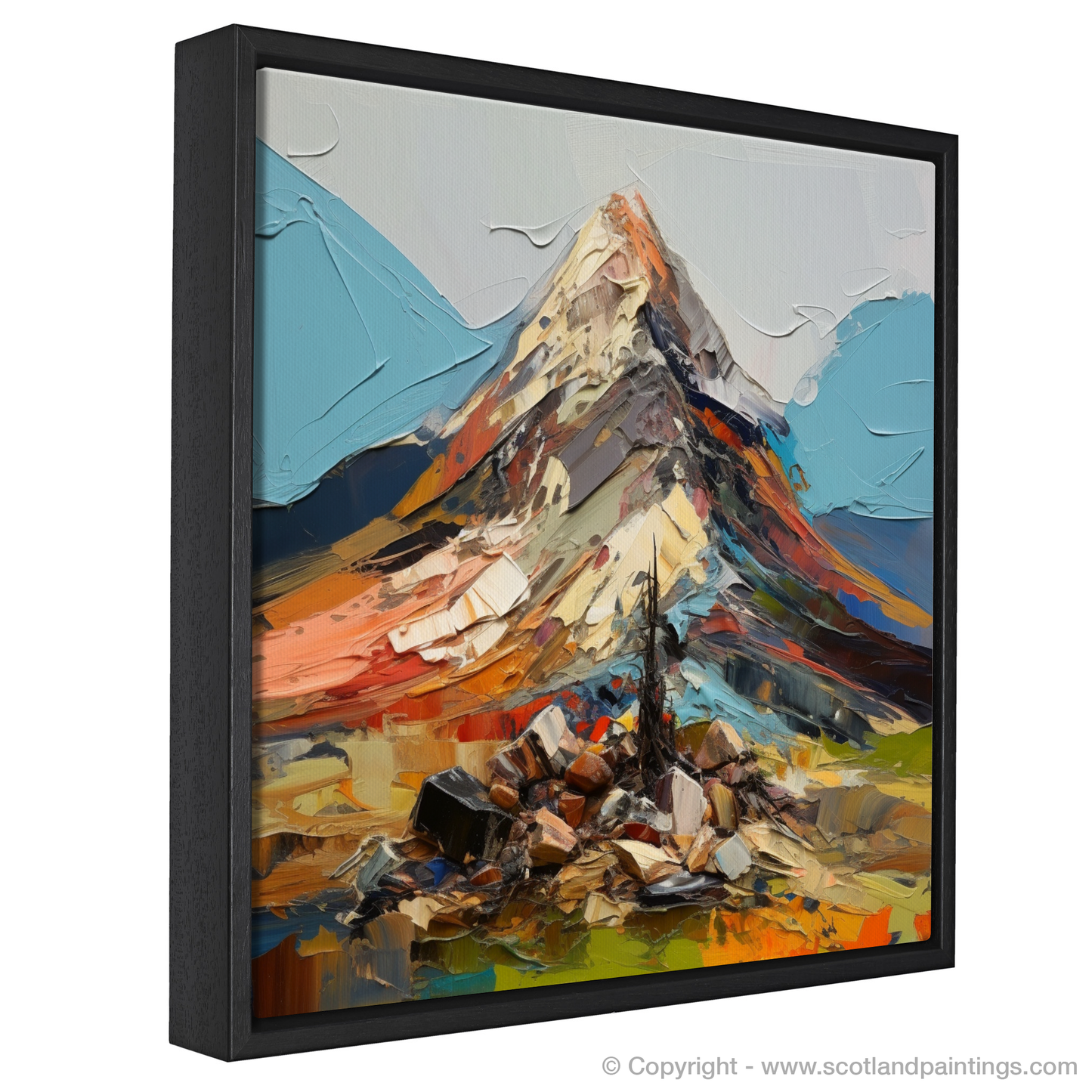 Painting and Art Print of Cairn Gorm, Highlands entitled "Cairn Gorm Unleashed: An Expressionist Ode to the Highland Majesty".