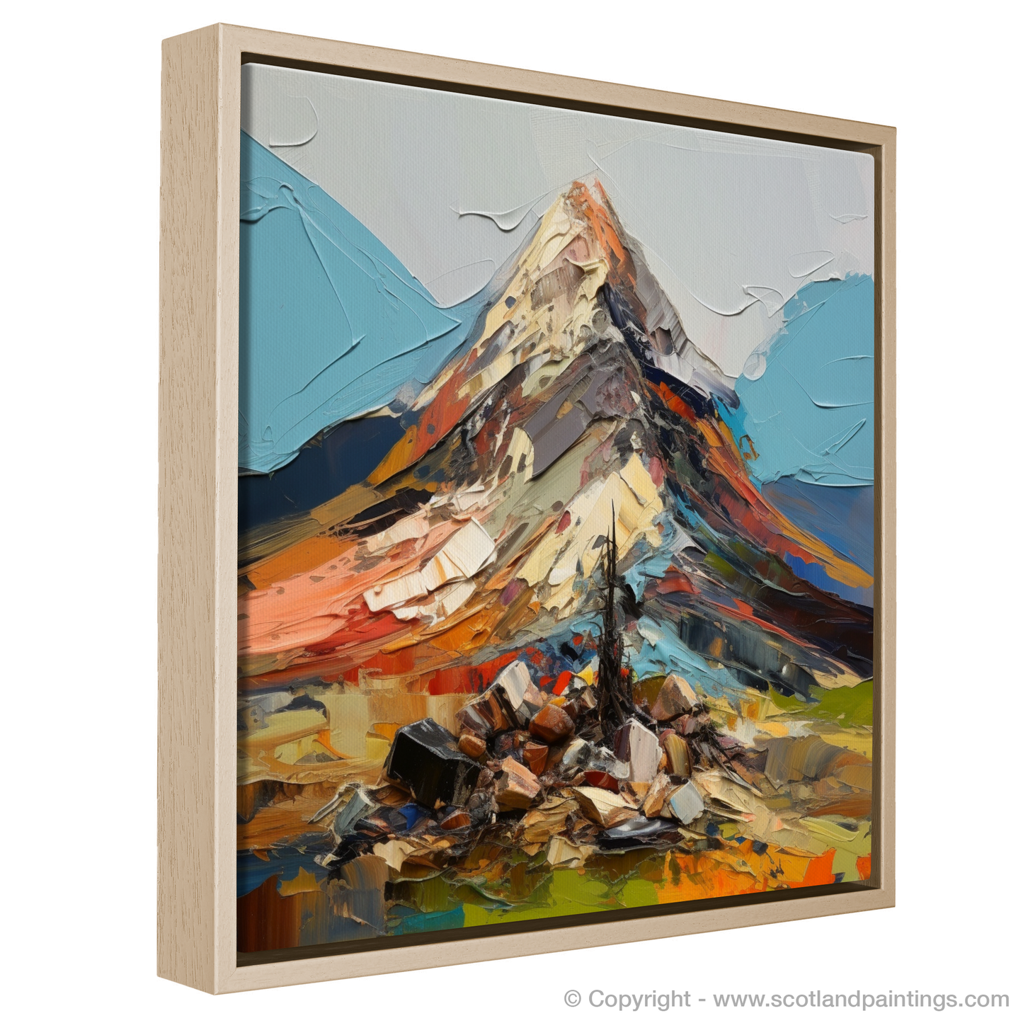 Painting and Art Print of Cairn Gorm, Highlands entitled "Cairn Gorm Unleashed: An Expressionist Ode to the Highland Majesty".