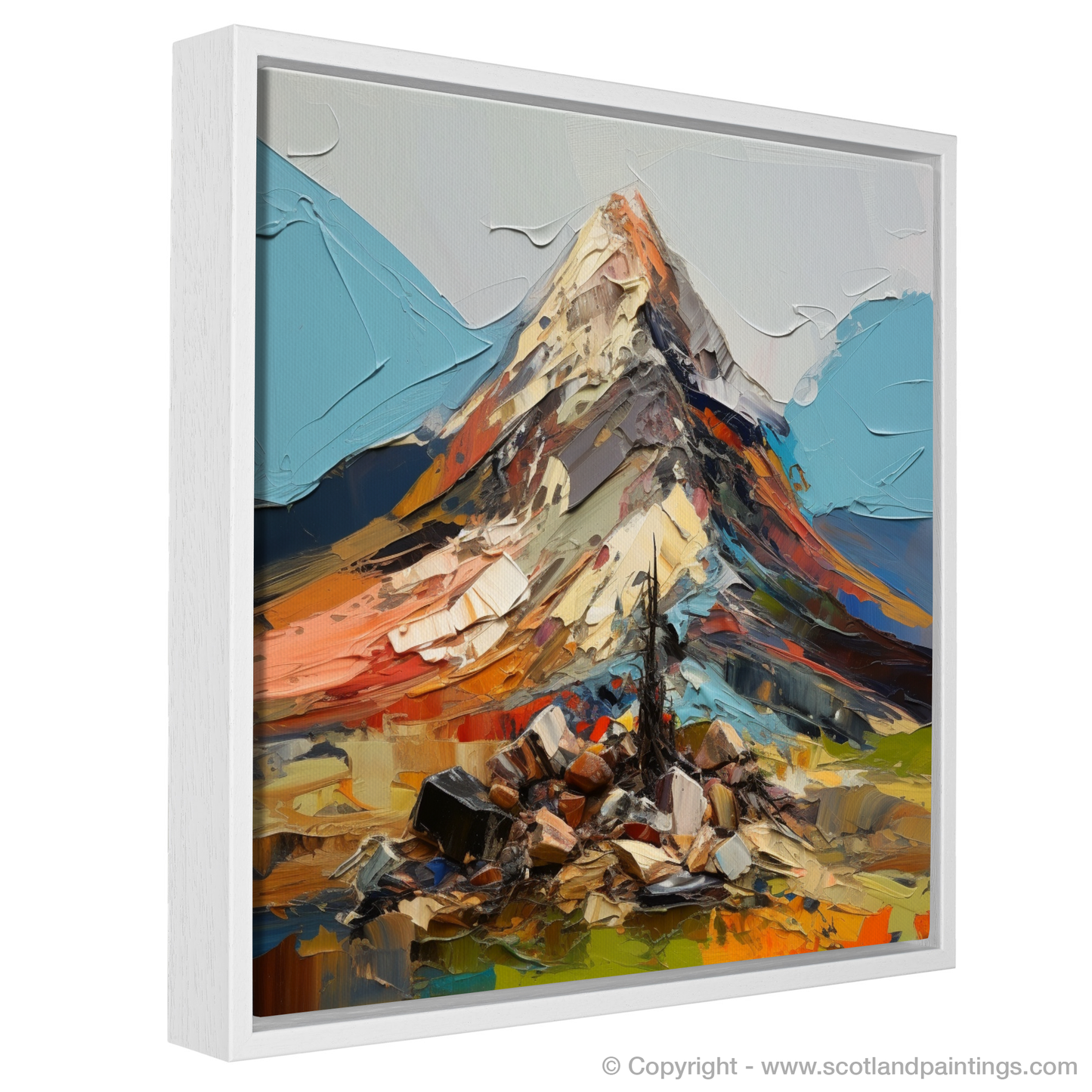 Painting and Art Print of Cairn Gorm, Highlands entitled "Cairn Gorm Unleashed: An Expressionist Ode to the Highland Majesty".