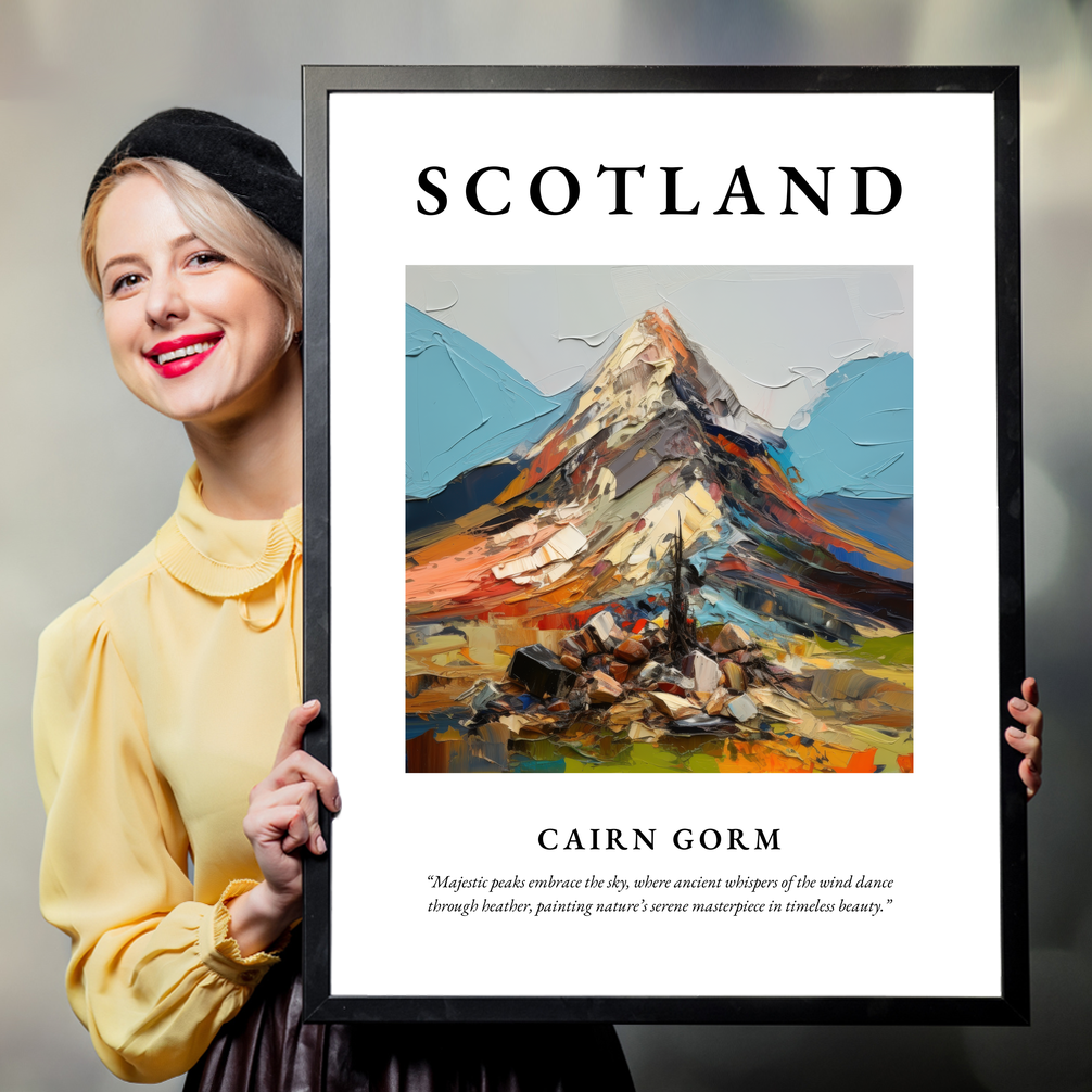 Person holding a poster of Cairn Gorm