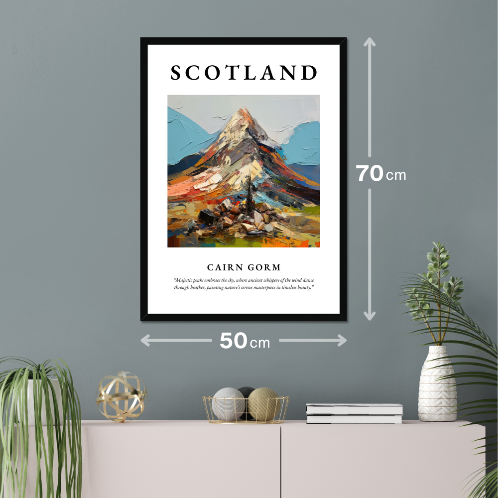 Poster of Cairn Gorm hanging on a wall