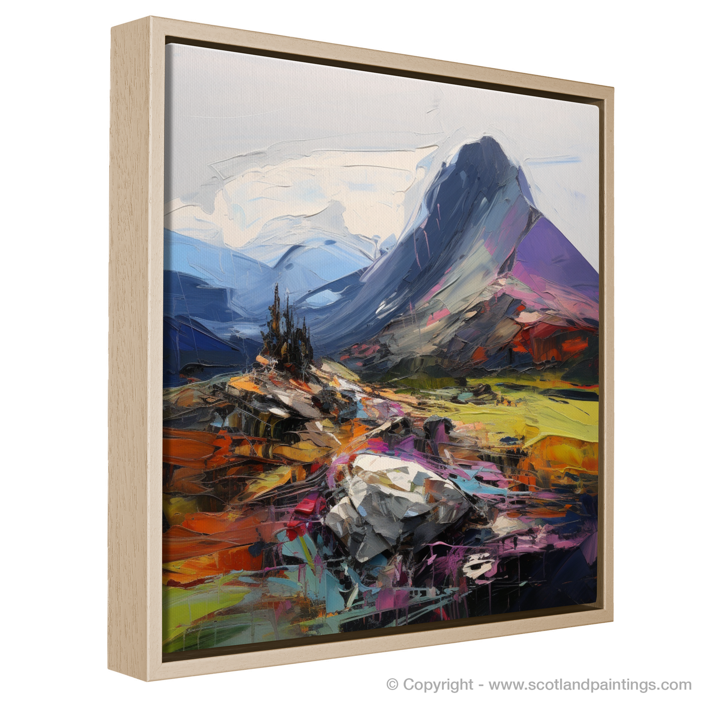 Painting and Art Print of Cairn Gorm, Highlands entitled "Cairn Gorm Unleashed: An Expressionist Ode to the Scottish Highlands".