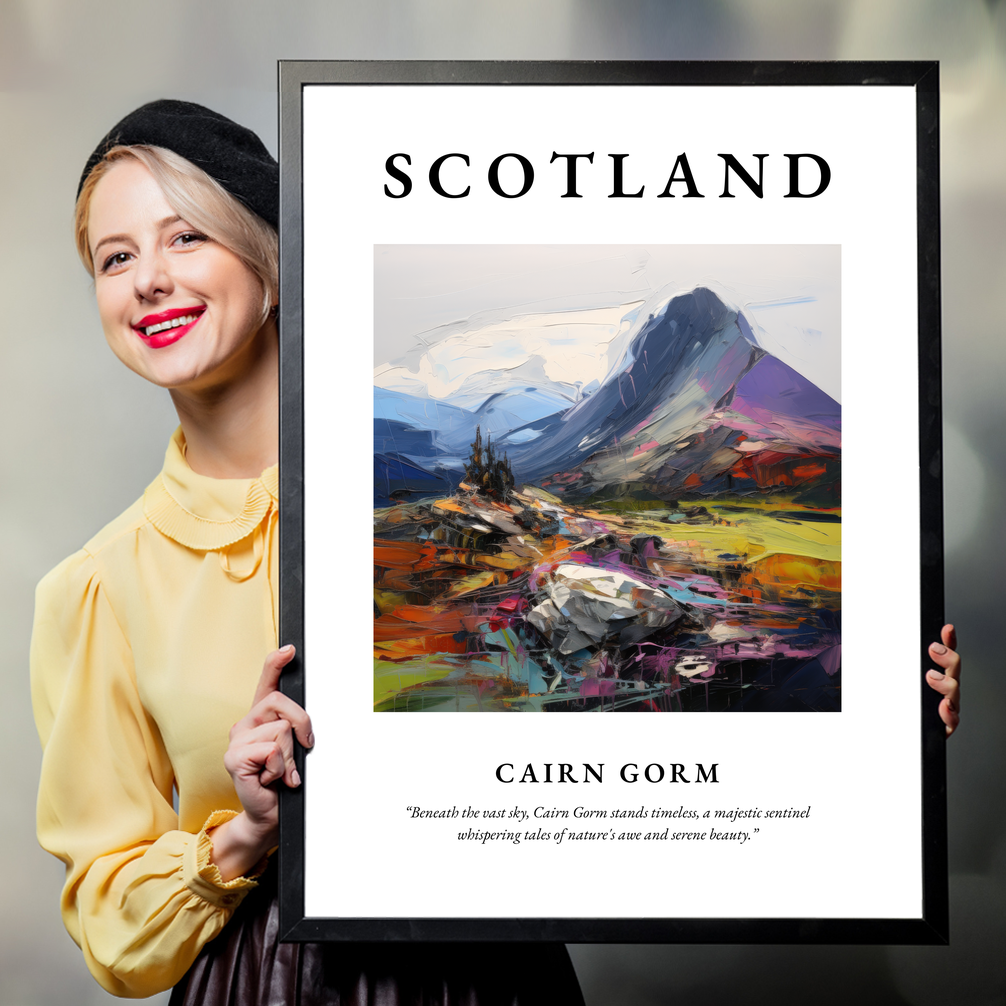 Person holding a poster of Cairn Gorm