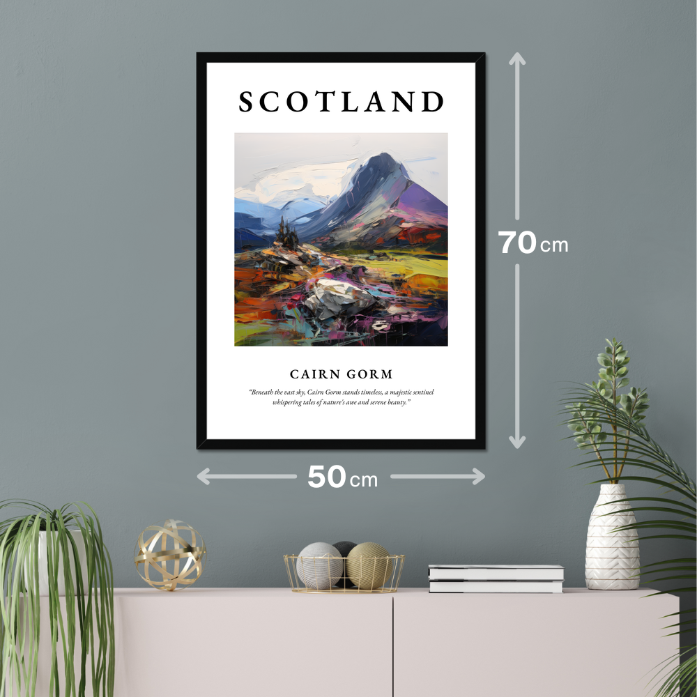 Poster of Cairn Gorm hanging on a wall