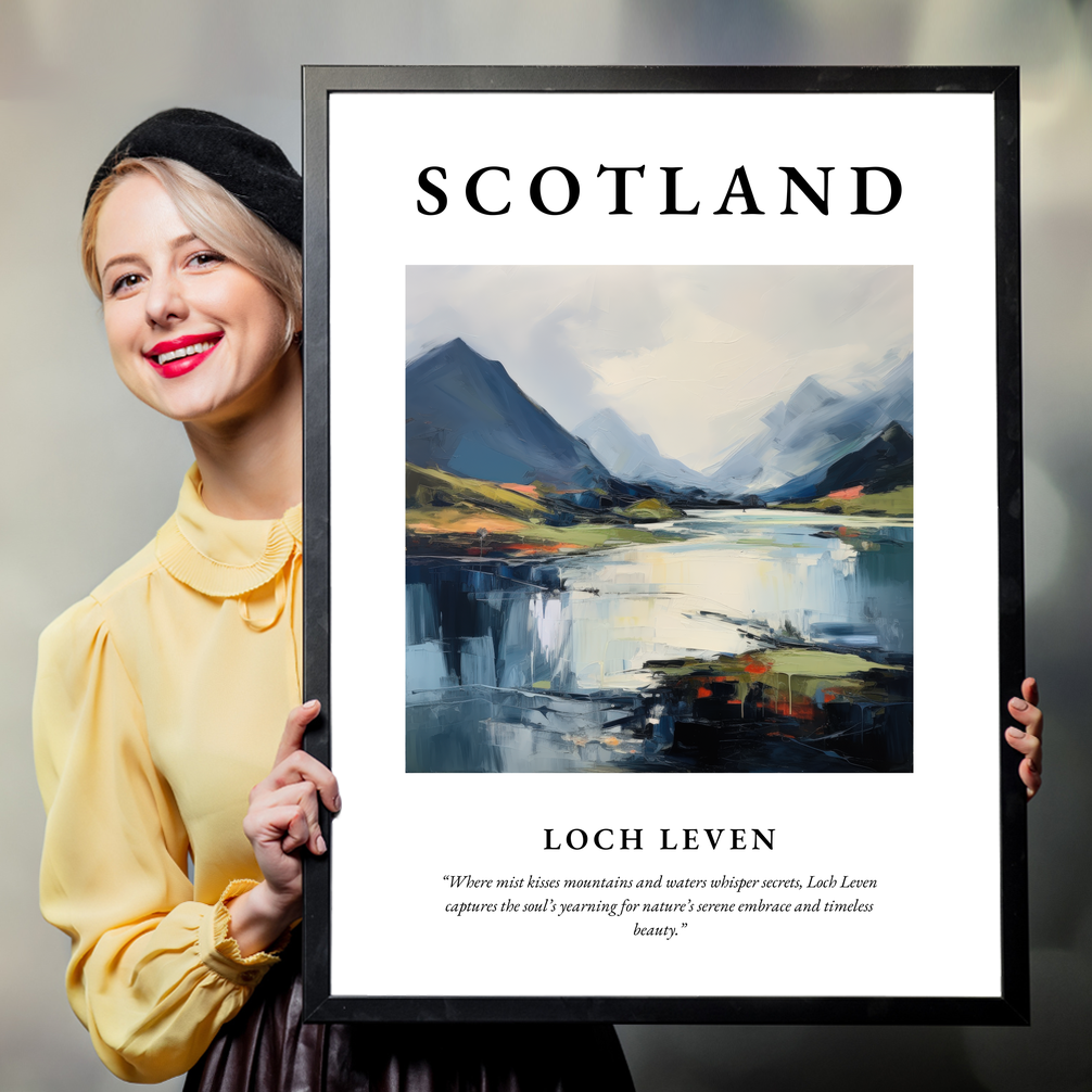 Person holding a poster of Loch Leven