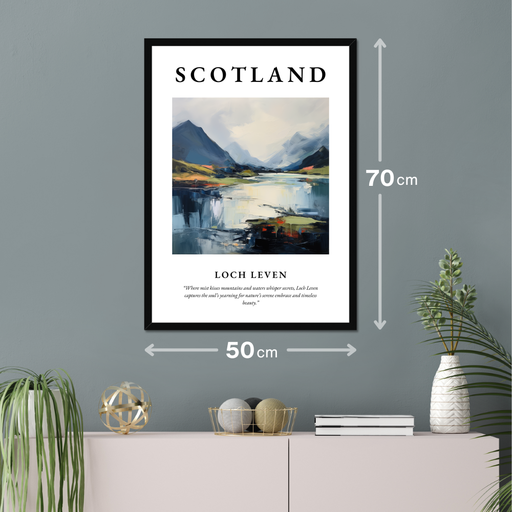 Poster of Loch Leven hanging on a wall