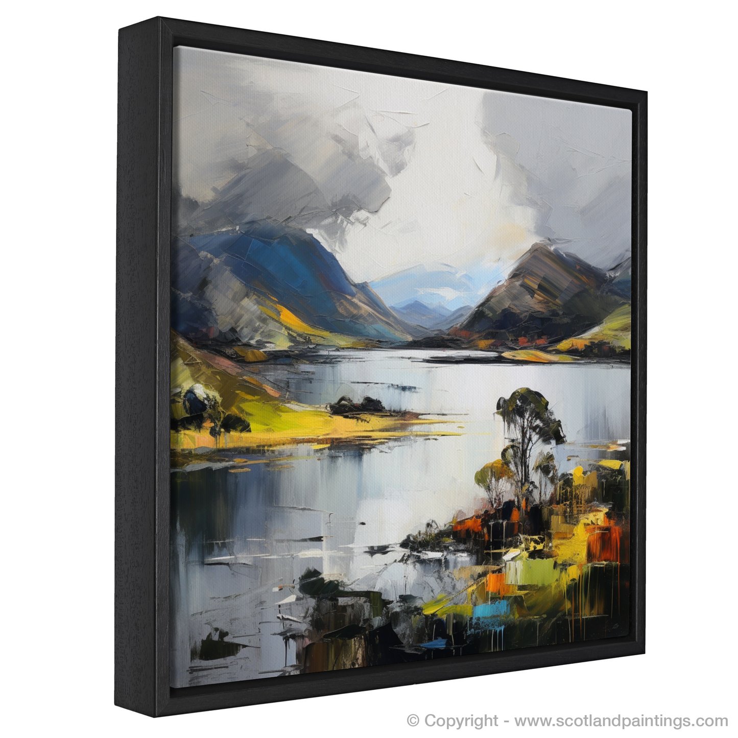 Painting and Art Print of Loch Leven, Highlands entitled "Highland Serenade: An Expressionist Ode to Loch Leven".