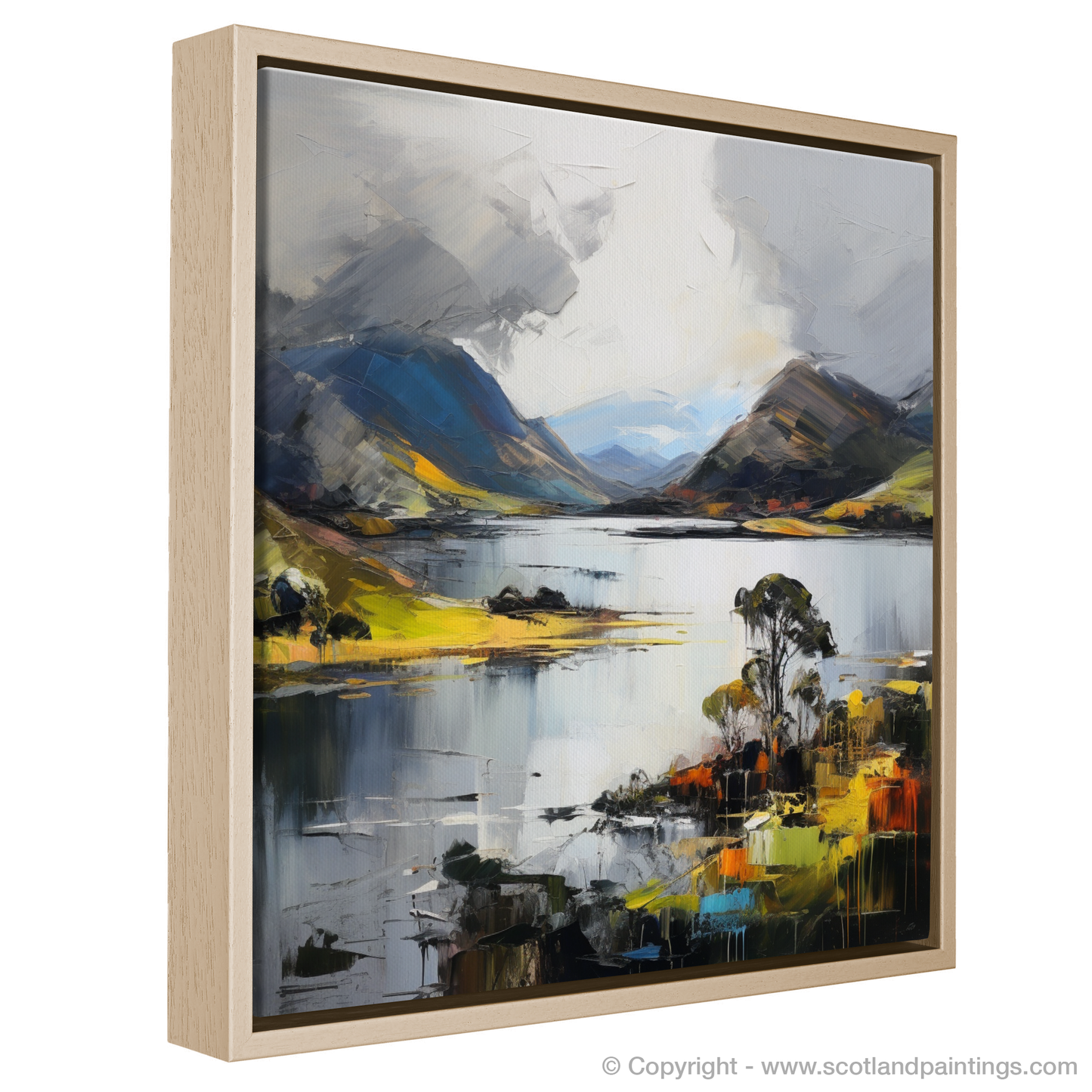 Painting and Art Print of Loch Leven, Highlands entitled "Highland Serenade: An Expressionist Ode to Loch Leven".