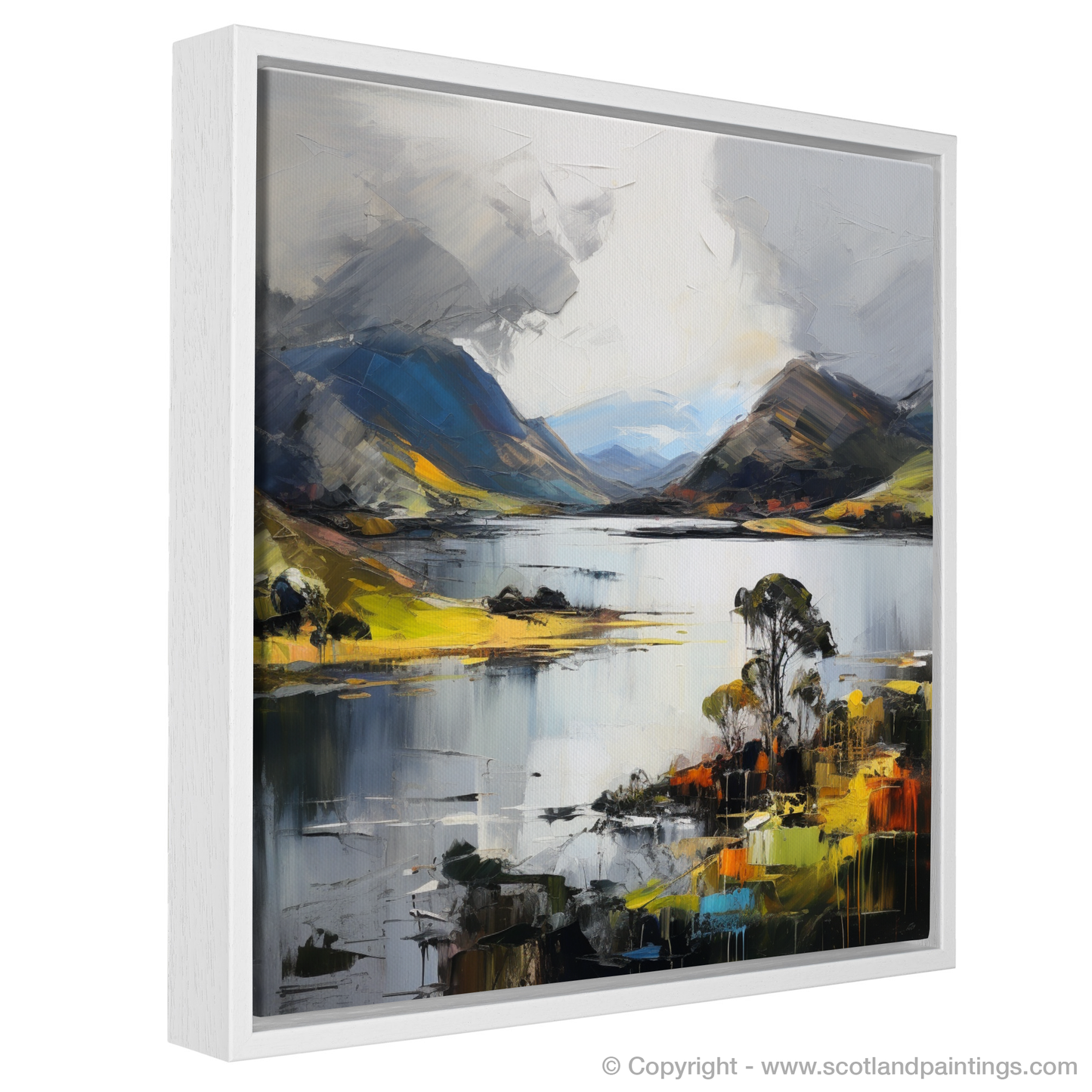 Painting and Art Print of Loch Leven, Highlands entitled "Highland Serenade: An Expressionist Ode to Loch Leven".