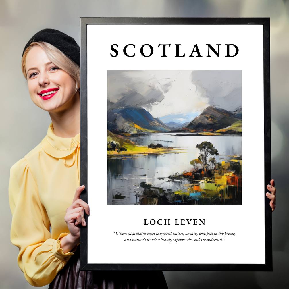 Person holding a poster of Loch Leven