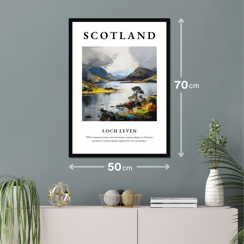 Poster of Loch Leven hanging on a wall