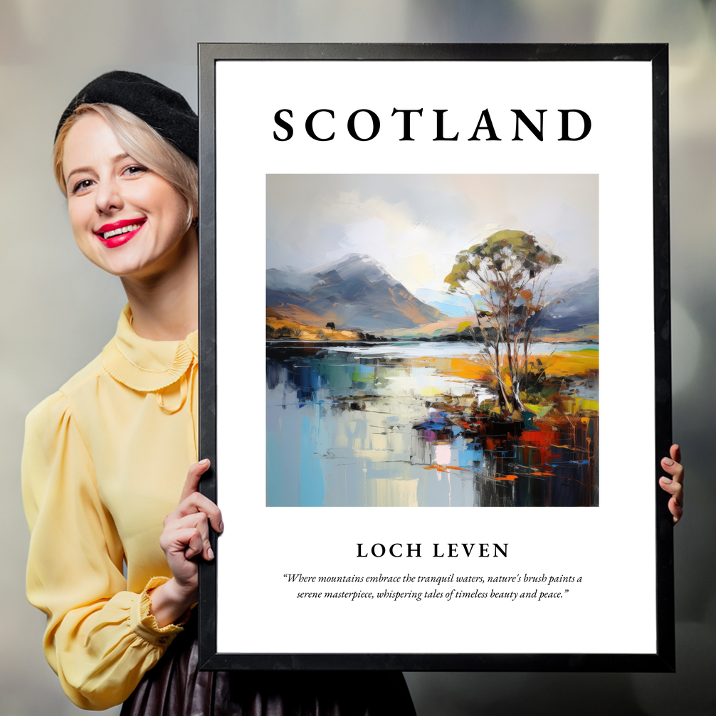 Person holding a poster of Loch Leven