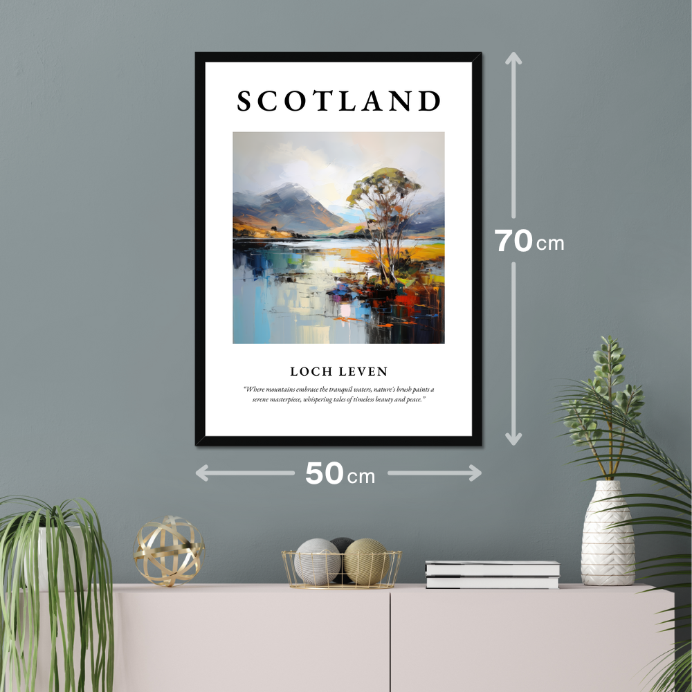 Poster of Loch Leven hanging on a wall