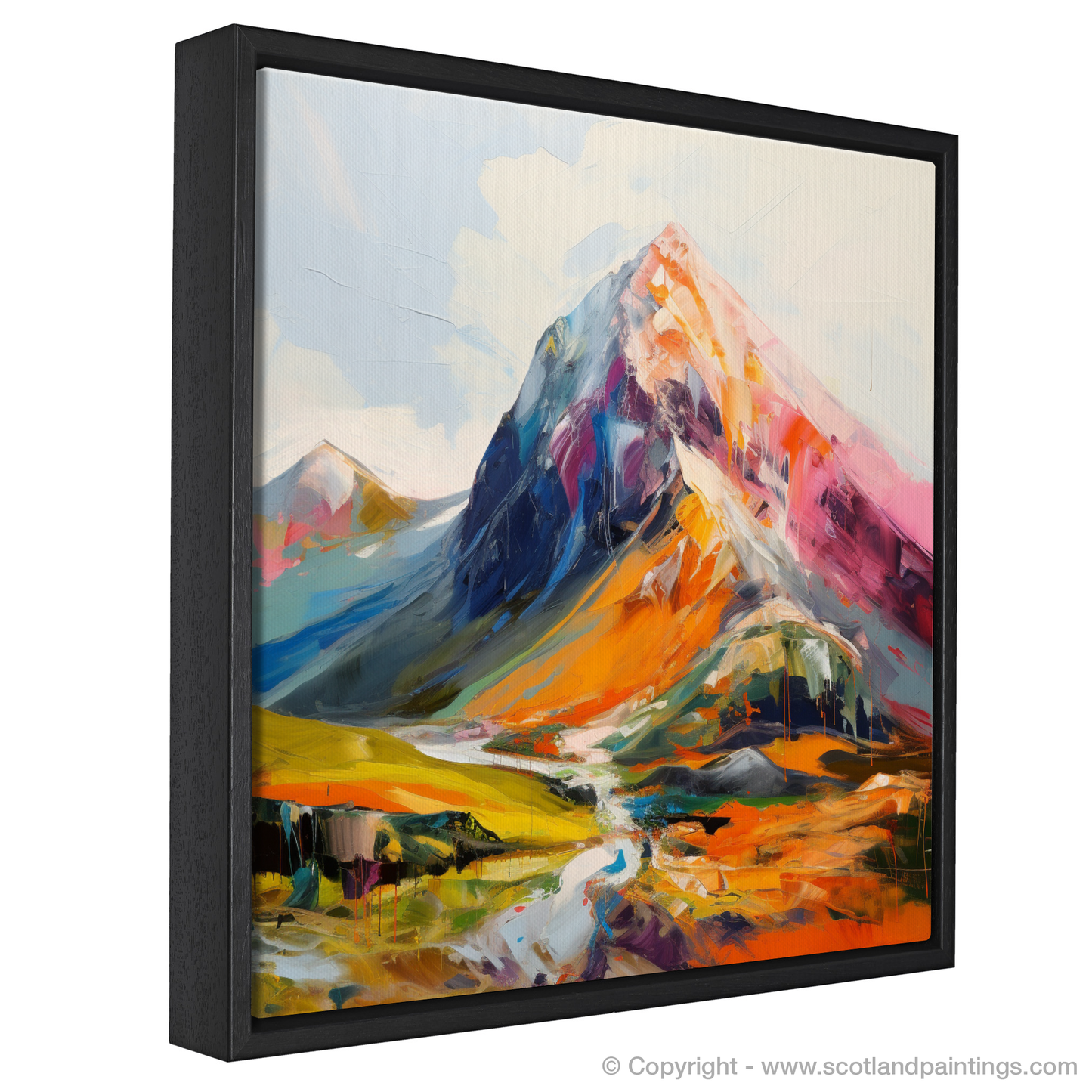 Painting and Art Print of Stob Binnein entitled "Expressionist Ode to Stob Binnein: A Dance of Light and Shadow".