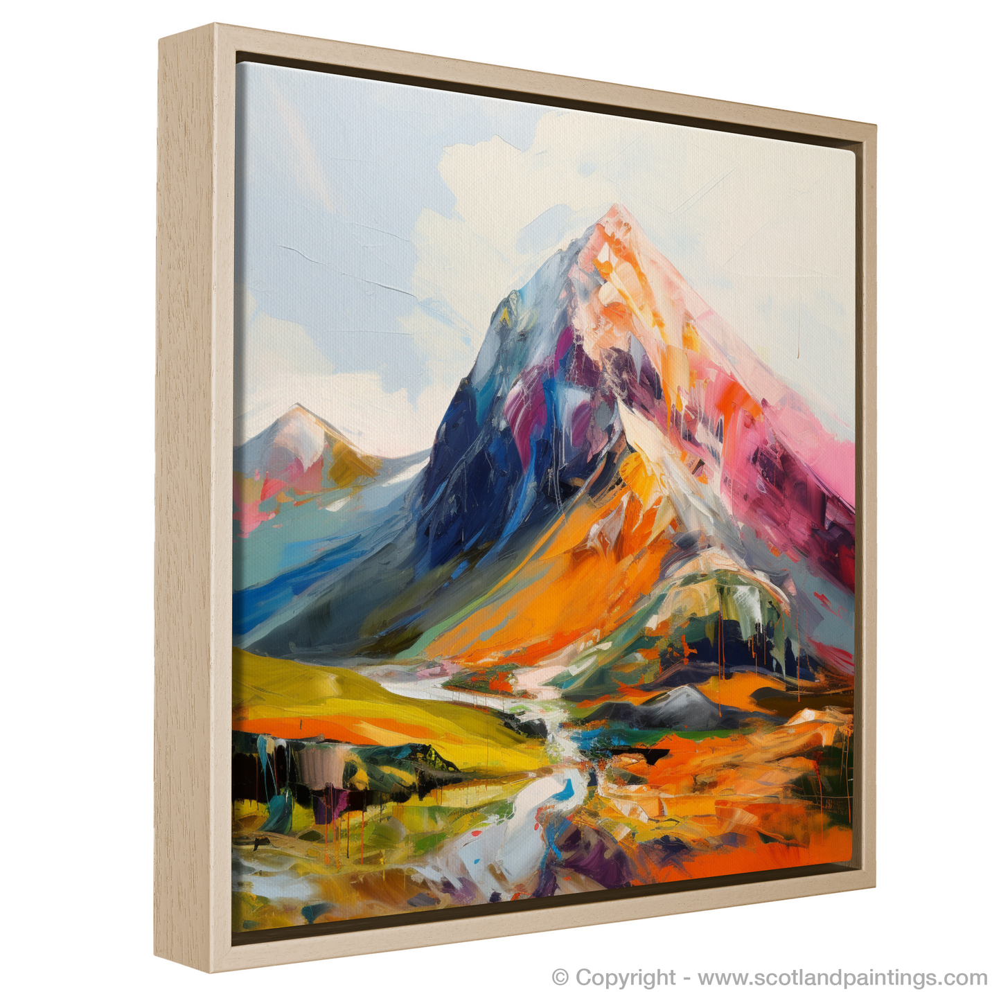 Painting and Art Print of Stob Binnein entitled "Expressionist Ode to Stob Binnein: A Dance of Light and Shadow".