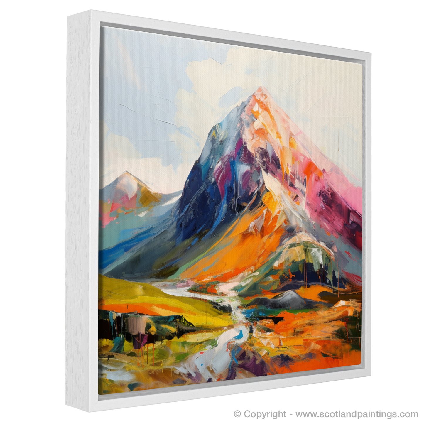 Painting and Art Print of Stob Binnein entitled "Expressionist Ode to Stob Binnein: A Dance of Light and Shadow".