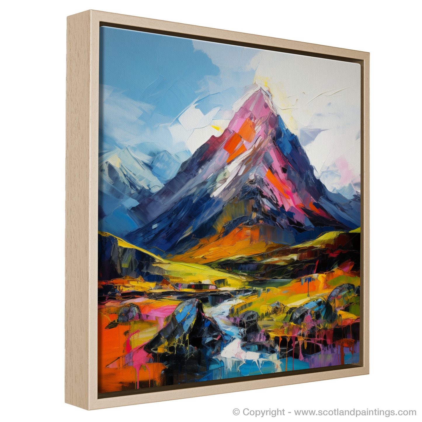 Painting and Art Print of Stob Binnein entitled "Majestic Stob Binnein: An Expressionist Ode to Scotland's Rugged Peaks".